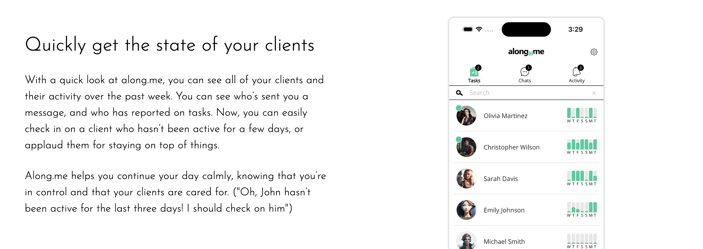 Along.me: Website Copy sample 3